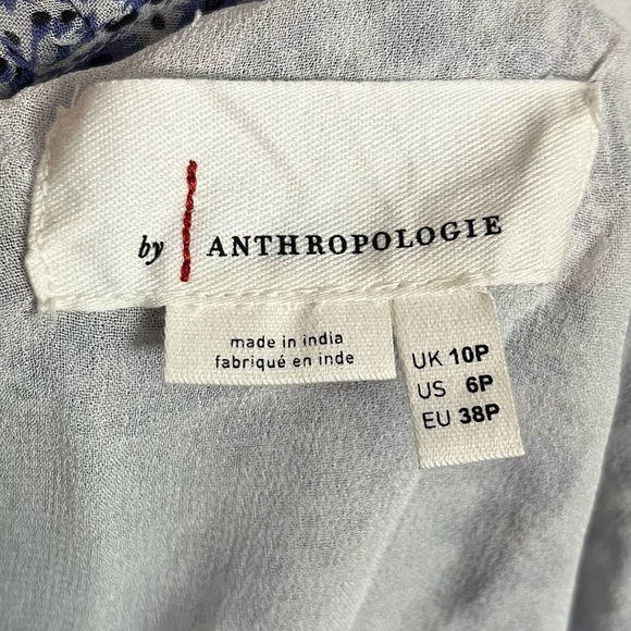 By Anthropologie • Caia Open-Shoulder Blouse Blue Floral - Picture 4 of 6